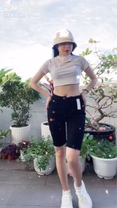 Quần Short Nữ Ngố Co Giãn Rách Lưng Siêu Cao Chất Kaki Jean Giày Dặn Tôn Dáng Thời Trang