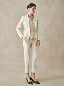 LadyS Elite | New Slimming Work Wear White Ladies Suit