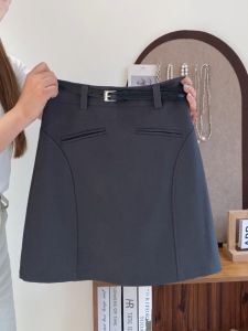 Easiest for Match Stylish Suit Skirt 2024 Summer High Waist A- line Small Slim Looking High Waist Skirt K-style Ins