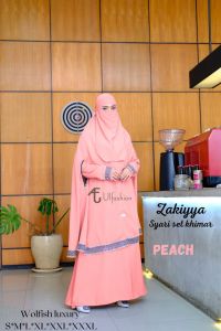 Ulfashion gamis syari polos set hijab zakiyya gamis cadar terbaru bahan wolfish luxury