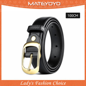 MATEYOYO Fashion Women Belts Retro Belt Elegant Slim Belt Cow Leather Belt Adjustable Girls Ladies Long Straps Waistbands Dress Coat Alloy Buckle Leisure Belt