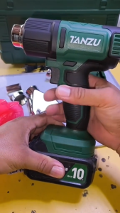 TANZU 21V Cordless Heat Gun Brushless 2000W 3 Nozzles 300-600℃ for Shrink Wrap Paint Removal Car Detailing