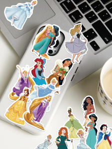 150 แผ่นติดตกแต่งเจ้าหญิงสำหรับเด็กผู้หญิง ตกแต่งกระเป๋าเดินทาง อุปกรณ์ตกแต่งอุปกรณ์สำหรับการ์ดอัพเดท iPad โทรศัพท์มือถือ แก้วน้ำ อุปกรณ์ DIY