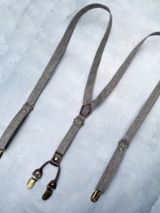 British Retro Adjustable Strong Four Clip Hanger Pants Strap Replacement Belt Youth Adult PU Leather Wrapped Waist Belt Buckle