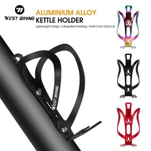 WEST BIKING Aluminum Alloy Bike Bottle Cage Lightweight One-Piece Bicycle Water Bottle Holder MTB Road Bike Drink Rack Accessory