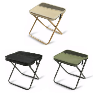 Outdoor Small Stool with Mesh Bag Zipper Bag Folding Chair Wear Resist Folding Backpack Stool for Picnic Gardening Barbecuing Hiking