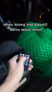 Lampu LED Kolong Dashboard Mobil RGB Multi Colour + Remote Universal Nyala Terang Colok Lighter AA