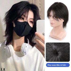 Tóc giả phong cách Mullet nửa đầu kiểu Nhật dành cho nam
