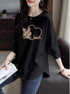 Chống Lão Hóa Nguyên Chất Cotton Vải Bông Dài Tay Thoải Mái Nữ Áo Thun Ý Nguyên Bản Đơn Xuất Khẩu Phong Cách Nhật Bản 100% Cotton Vải Bông Nữ Áo