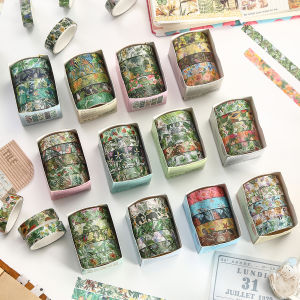 5 Rolls Tropical Washi Tape Set Creativity Floral Summer Vibes Scrapbook Supplies DIY Journaling Decorative Craft Tape