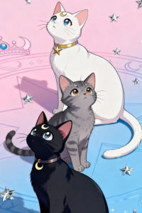 DIY Sailor Moon Classic Anime Character Luna Cat Cartoon Art Diamond Painting Mosaic Handmade Art Exquisite Home Decoration