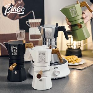 Bincoo Espresso Coffee Pot Double Valve Moka Pot Constant Temperature 100ml Coffee Accessories Italian Coffee Machine for Home