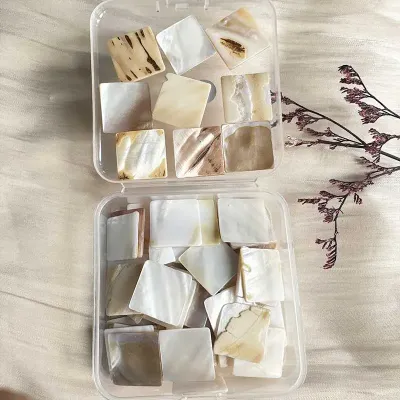 100g Square Mother of Pearl Mosaic Tiles Natural Shell Square Mosaic Pieces for Home Decoration Crafts materials hobbies