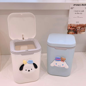 ZEEMIN Halloween Christmas Sanrio Kawaii Kuromi Waste Bin Cinnamoroll Pochacco Anime Cartoon Cute Household Dormitory Useful Concise Mini Desktop Trash Bin