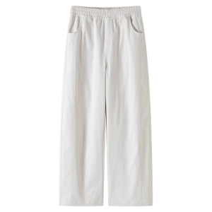 miiow | High Waist Wide Leg Pants Loose Lazy Style Thin Casual Trousers Womens Tall Extended Version MiiOW Polyester Fiber Straight Leg