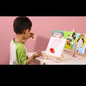 Paint By Number Kit 20X20cm Dengan Bingkai Kayu DIY Oil Painting Kit Lukisan