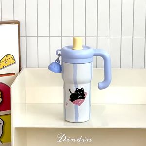 แก้วเยติ 316แก้วสแตนเลส แก้วเก็บความร้อนขนาดใหญ่มีหูจับ 4 สไตล์น่ารักใหม่ เก็บเย็น-ร้อนได้นาน RAINBOW CUP Water Bottles-089