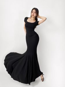 GRACE Summer Mermaid Dress: Slimming Short Sleeve U-Neck Polyurethane Spandex Fiber Single Piece Fashion Womens Wardrobe