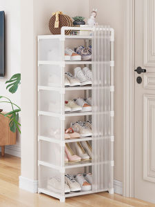 Simple Dustproof Shoe Rack Metal Frame Structure No Drilling Required for Bedroom Use Economic Model Small Narrow Home Use