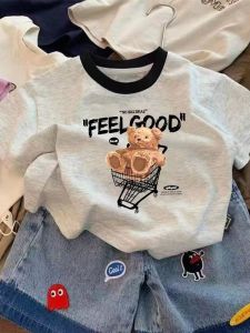 Cute Bear Print Cotton T-Shirt