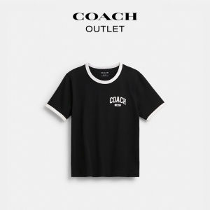 Coach | Womens Cotton Sporty Classic Logo 1970s Style T-Shirt