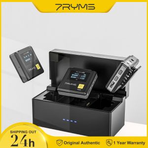 7ryms iray DW20 Pro Hệ thống micro dây chuyền không dây 2.4G dual-channel nhỏ gọn ve áo Microphone với màn hình LCD sạc trường hợp cho máy ảnh iPhone DSLR điện thoại thông minh máy tính bảng vlog phỏng vấn