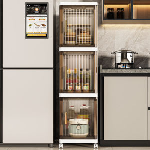 Home Use Narrow Gap Storage Cabinet Kitchen Tool Set Rack Shelf Storage Box for Small Kitchen Accessories Japanese Style