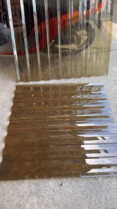 ( Khổ rộng 1m x dài 1m) Tôn nhựa sóng poly màu NÂU TRÀ XANH TRONG SUỐT lấy ánh sáng che mưa chất lượng