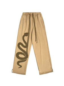 Quần Dài Thường Ngày Họa Tiết Rắn Jazz Hip Hop Cho Nữ Quần Dài Cotton Thoải Mái Mùa Đông 2024 Quần Ống Rộng Cạp Cao