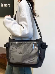 Ita Bag Shoulder Bag Doll Badge Clear Pocket Transparent Bag School Concert Bag Sling Messenger Bag