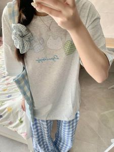 SHUQINGLAI | Cotton Loose Short Sleeve T-shirt Women