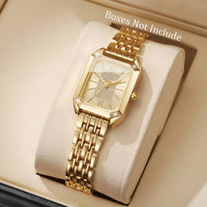 Fashion Rectangle Women Watches Ladies Stainless Steel Strap Quartz Wristwatches Reloj Mujer(Without Box)