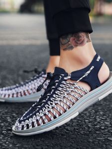 Handcrafted Roman Beach Sandals Mens Breathable Hollow out Casual Fashion Summer New Style Outdoor Wear Comfortable Slip-On