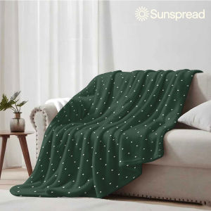Beast Kingdom | dark green polka dot Soft Warm Flannel Blanket Lightweight Cozy Christmas Halloween Home Decor Room