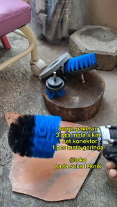 Pembersih kerak Lantai Kamar Mandi 3 pcs Mata Bor Sikat Toilet 1 pcs Konektor Bor Jadi Gerinda