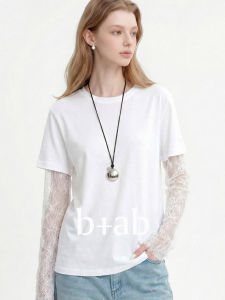 Fashion Unique Lace Stitched Illusion Two-piece Long Sleeve Top
