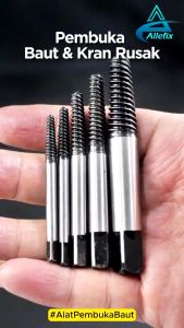 5 in Set Mata Bor Alat Pembuka Baut Rusak Pipa Keran Screw Extractor Pembuka Baut Sekrup Rusak Los