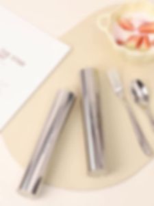 WORTHBUY | WORTHBUY Portable Cute Dinnerware Set 304 Stainless Steel Fork Spoon Chopsticks With Box Dishwasher Student Reusable Tableware