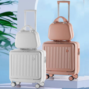 16"18" 20 Inch Carrier Womens Laptop Small Carry on Cabin Front Open Travel Suitcase With Silent Wheels Password Lock Trolley Rolling Luggage Bag For Men Free Shipping