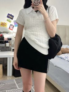 Black High Waist A-Line Mini Skirt Womens Spring New Style Elegant Slimming Versatile One Step Short Skirt Korean Style