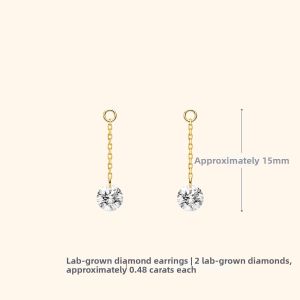 Helas | Flow Series Freshwater Pearl 14K Gold Lab Grown Diamond Earrings