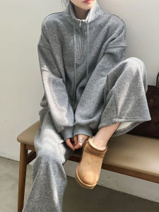 Salt Series Womens Sportswear Set Casual Loose Fit Pure Cotton Sweatshirt Spring Autumn Fashion Slimming Two-Piece Suit