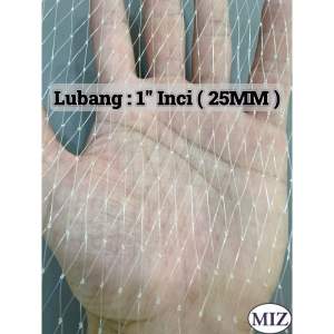 1/2" 3/4" 1" 1 1/4" 1 1/2" 1 3/4" 2" 2 1/2" 3" x 7Kaki Sampai 14Kaki Jala Complete Siap Rantai Timah Jala Udang Jala Ikan