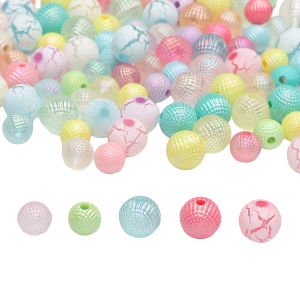 30/50pcs/bag Fashion Loose Beads Acrylic Random Mixed Color Round Beads for Bracelet Necklace DIY Jewelry Making Accessories