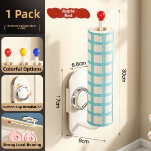 TIANDIYU | Suction Cup Kitchen Roll Holder Multipurpose Storage Rack