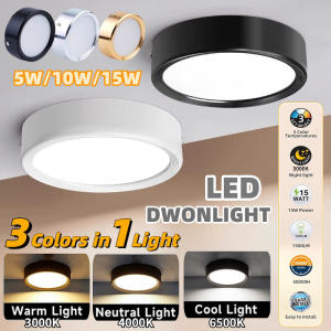 15W Led Ceiling Downlight Tricolor Round Pin Light Surface Mounted Spot Lights Indoor Save Energy Lighting