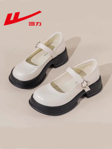 Princess Style White Single Shoes for Women Autumn Fashion Mary Janes Casual round Toe Anti-Slip Rubber Sole Leather Upper