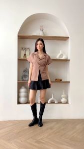 6320 Maura V-Neck Button Blouse Wanita