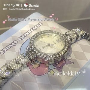 Sanrio collaborates Hello Kitty mermaid girls ladies watch niche luxury lifestyle waterproof Hello Kitty birthday gift #2172