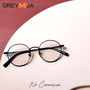 Grey Jack Frame Kacamata Bulat Bahan Titanium Ringan Kokoh Fashion Pria Wanita Bisaa Minus Antiradiasi Blueray Bluecromic 911